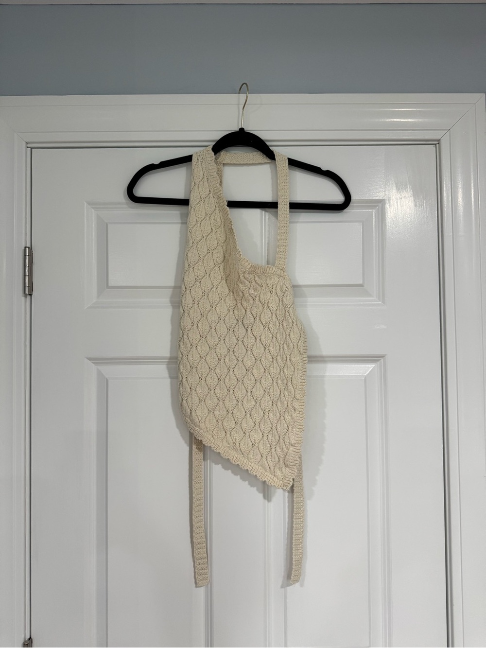 Zara Cream Knit Asymmetric Crop Top